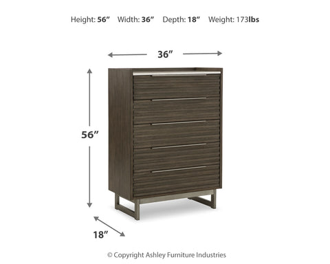 Arkenton King Panel Bed with Mirrored Dresser, Chest and Nightstand
