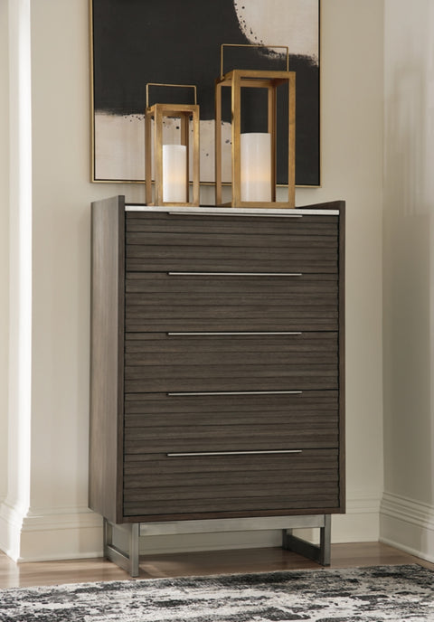 Arkenton Queen Panel Bed with Mirrored Dresser and Chest