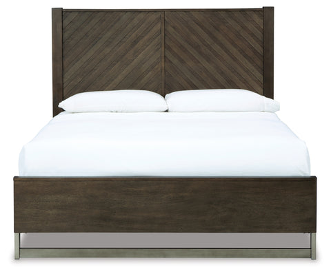Arkenton Queen Panel Bed with Mirrored Dresser, Chest and Nightstand