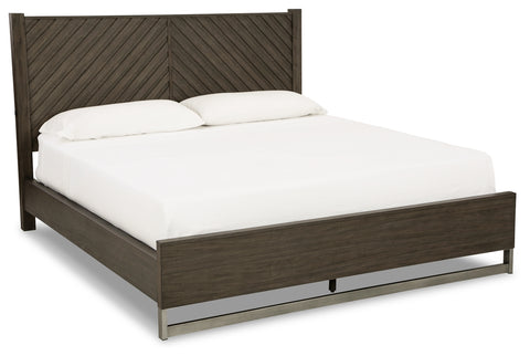 Arkenton California King Panel Bed with Mirrored Dresser and Chest