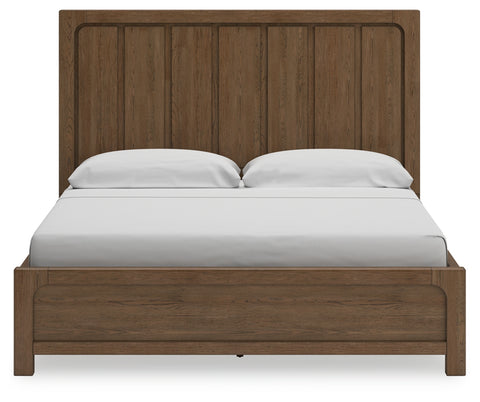 Cabalynn California King Panel Bed with Storage with Mirrored Dresser and Nightstand
