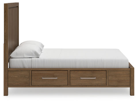 Cabalynn King Panel Bed with Storage with Mirrored Dresser, Chest and Nightstand