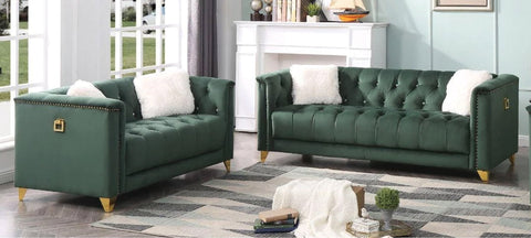 Green Sofa & Loveseat