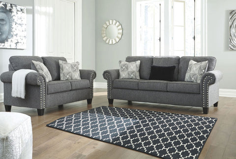 Grey Button-tufted Sofa Loveseat