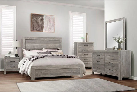 Gray Queen Bedroom set w/ Free Mattress & Box
