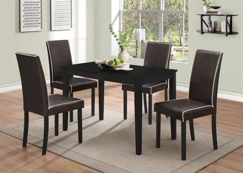 5PC Brown leather dining set